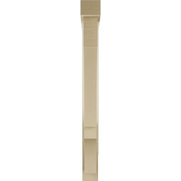 Ekena Millwork - BKTUR0352X28X36BOA05RCPR - Timberthane Faux Wood Balboa Style Bracket w/ Offset Brace, Block Ends, 3 1/2"W x 28"D x 36"H, Primed Tan