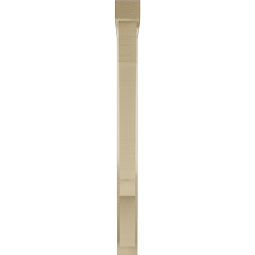 Ekena Millwork - BKTUR0352X28X40BOA05RCPR - Timberthane Faux Wood Balboa Style Bracket w/ Offset Brace, Block Ends, 3 1/2"W x 28"D x 40"H, Primed Tan