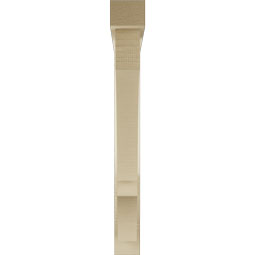 Ekena Millwork - BKTUR0352X30X30BOA05RCPR - Timberthane Faux Wood Balboa Style Bracket w/ Offset Brace, Block Ends, 3 1/2"W x 30"D x 30"H, Primed Tan
