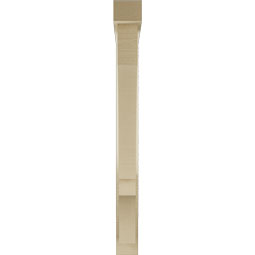 Ekena Millwork - BKTUR0352X30X36BOA05RCPR - Timberthane Faux Wood Balboa Style Bracket w/ Offset Brace, Block Ends, 3 1/2"W x 30"D x 36"H, Primed Tan