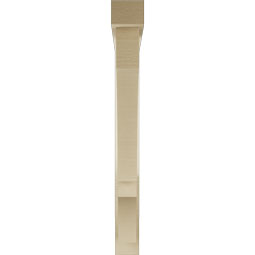 Ekena Millwork - BKTUR0352X32X32BOA05RCPR - Timberthane Faux Wood Balboa Style Bracket w/ Offset Brace, Block Ends, 3 1/2"W x 32"D x 32"H, Primed Tan