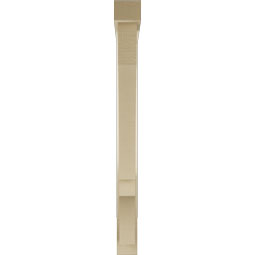 Ekena Millwork - BKTUR0352X32X38BOA05RCPR - Timberthane Faux Wood Balboa Style Bracket w/ Offset Brace, Block Ends, 3 1/2"W x 32"D x 38"H, Primed Tan