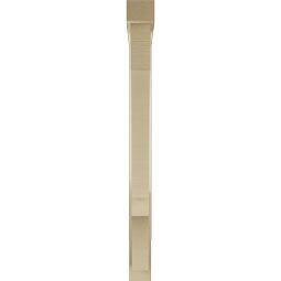 Ekena Millwork - BKTUR0352X32X40BOA05RCPR - Timberthane Faux Wood Balboa Style Bracket w/ Offset Brace, Block Ends, 3 1/2"W x 32"D x 40"H, Primed Tan