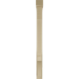 Ekena Millwork - BKTUR0352X32X44BOA05RCPR - Timberthane Faux Wood Balboa Style Bracket w/ Offset Brace, Block Ends, 3 1/2"W x 32"D x 44"H, Primed Tan