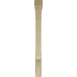 Ekena Millwork - BKTUR0352X34X38BOA05RCPR - Timberthane Faux Wood Balboa Style Bracket w/ Offset Brace, Block Ends, 3 1/2"W x 34"D x 38"H, Primed Tan