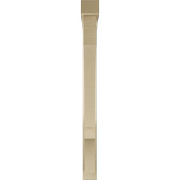 Ekena Millwork - BKTUR0352X34X40BOA05RCPR - Timberthane Faux Wood Balboa Style Bracket w/ Offset Brace, Block Ends, 3 1/2"W x 34"D x 40"H, Primed Tan