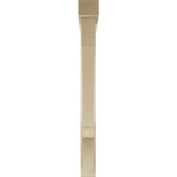 Ekena Millwork - BKTUR0352X36X36BOA05RCPR - Timberthane Faux Wood Balboa Style Bracket w/ Offset Brace, Block Ends, 3 1/2"W x 36"D x 36"H, Primed Tan
