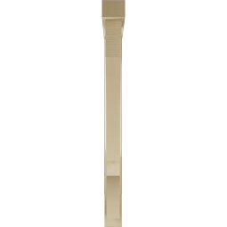 Ekena Millwork - BKTUR0352X36X40BOA05RCPR - Timberthane Faux Wood Balboa Style Bracket w/ Offset Brace, Block Ends, 3 1/2"W x 36"D x 40"H, Primed Tan