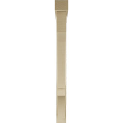 Ekena Millwork - BKTUR0352X38X38BOA05RCPR - Timberthane Faux Wood Balboa Style Bracket w/ Offset Brace, Block Ends, 3 1/2"W x 38"D x 38"H, Primed Tan