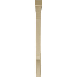 Ekena Millwork - BKTUR0352X38X44BOA05RCPR - Timberthane Faux Wood Balboa Style Bracket w/ Offset Brace, Block Ends, 3 1/2"W x 38"D x 44"H, Primed Tan