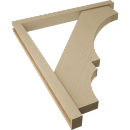 Ekena Millwork - BKTUR0352X38X44BOA05RCPR - Timberthane Faux Wood Balboa Style Bracket w/ Offset Brace, Block Ends, 3 1/2"W x 38"D x 44"H, Primed Tan