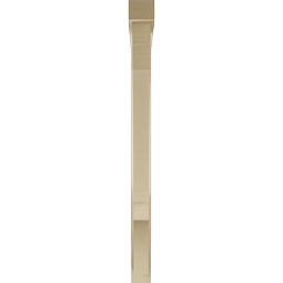 Ekena Millwork - BKTUR0352X40X44BOA05RCPR - Timberthane Faux Wood Balboa Style Bracket w/ Offset Brace, Block Ends, 3 1/2"W x 40"D x 44"H, Primed Tan
