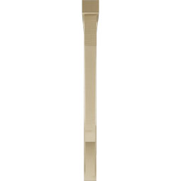 Ekena Millwork - BKTUR0352X44X44BOA05RCPR - Timberthane Faux Wood Balboa Style Bracket w/ Offset Brace, Block Ends, 3 1/2"W x 44"D x 44"H, Primed Tan