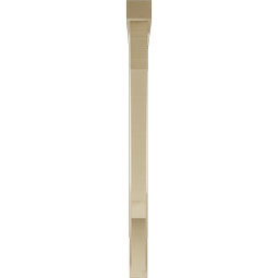 Ekena Millwork - BKTUR0352X46X46BOA05RCPR - Timberthane Faux Wood Balboa Style Bracket w/ Offset Brace, Block Ends, 3 1/2"W x 46"D x 46"H, Primed Tan