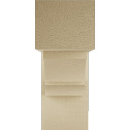 Ekena Millwork - BKTUR0554X14X14BOA05RCPR - Timberthane Faux Wood Balboa Style Bracket w/ Offset Brace, Block Ends, 5 1/2"W x 14"D x 14"H, Primed Tan
