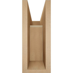Ekena Millwork - BKTUR0554X14X14BOA05RCPR - Timberthane Faux Wood Balboa Style Bracket w/ Offset Brace, Block Ends, 5 1/2"W x 14"D x 14"H, Primed Tan