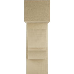 Ekena Millwork - BKTUR0554X14X18BOA05RCPR - Timberthane Faux Wood Balboa Style Bracket w/ Offset Brace, Block Ends, 5 1/2"W x 14"D x 18"H, Primed Tan