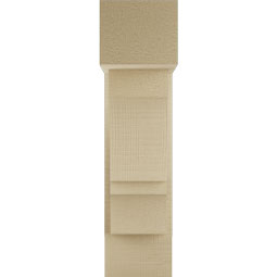 Ekena Millwork - BKTUR0554X14X22BOA05RCPR - Timberthane Faux Wood Balboa Style Bracket w/ Offset Brace, Block Ends, 5 1/2"W x 14"D x 22"H, Primed Tan