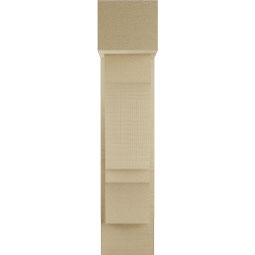 Ekena Millwork - BKTUR0554X14X26BOA05RCPR - Timberthane Faux Wood Balboa Style Bracket w/ Offset Brace, Block Ends, 5 1/2"W x 14"D x 26"H, Primed Tan