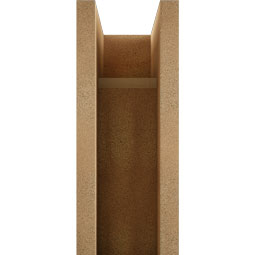 Ekena Millwork - BKTUR0554X16X16BOA05RCPR - Timberthane Faux Wood Balboa Style Bracket w/ Offset Brace, Block Ends, 5 1/2"W x 16"D x 16"H, Primed Tan