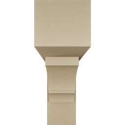 Ekena Millwork - BKTUR0554X16X16BOA05RCPR - Timberthane Faux Wood Balboa Style Bracket w/ Offset Brace, Block Ends, 5 1/2"W x 16"D x 16"H, Primed Tan