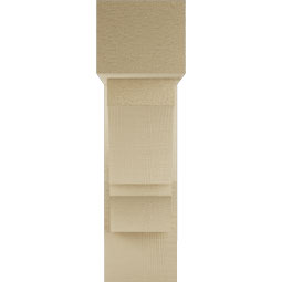 Ekena Millwork - BKTUR0554X16X20BOA05RCPR - Timberthane Faux Wood Balboa Style Bracket w/ Offset Brace, Block Ends, 5 1/2"W x 16"D x 20"H, Primed Tan