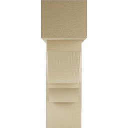Ekena Millwork - BKTUR0554X18X18BOA05RCPR - Timberthane Faux Wood Balboa Style Bracket w/ Offset Brace, Block Ends, 5 1/2"W x 18"D x 18"H, Primed Tan