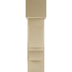 Ekena Millwork - BKTUR0554X18X22BOA05RCPR - Timberthane Faux Wood Balboa Style Bracket w/ Offset Brace, Block Ends, 5 1/2"W x 18"D x 22"H, Primed Tan