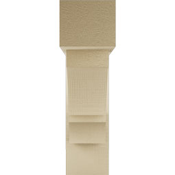 Ekena Millwork - BKTUR0554X20X20BOA05RCPR - Timberthane Faux Wood Balboa Style Bracket w/ Offset Brace, Block Ends, 5 1/2"W x 20"D x 20"H, Primed Tan