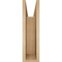 Ekena Millwork - BKTUR0554X20X20BOA05RCPR - Timberthane Faux Wood Balboa Style Bracket w/ Offset Brace, Block Ends, 5 1/2"W x 20"D x 20"H, Primed Tan