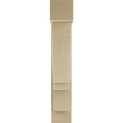 Ekena Millwork - BKTUR0554X20X32BOA05RCPR - Timberthane Faux Wood Balboa Style Bracket w/ Offset Brace, Block Ends, 5 1/2"W x 20"D x 32"H, Primed Tan