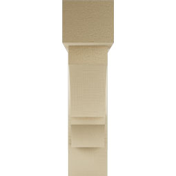 Ekena Millwork - BKTUR0554X22X22BOA05RCPR - Timberthane Faux Wood Balboa Style Bracket w/ Offset Brace, Block Ends, 5 1/2"W x 22"D x 22"H, Primed Tan