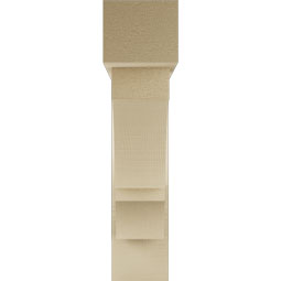 Ekena Millwork - BKTUR0554X24X24BOA05RCPR - Timberthane Faux Wood Balboa Style Bracket w/ Offset Brace, Block Ends, 5 1/2"W x 24"D x 24"H, Primed Tan