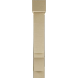 Ekena Millwork - BKTUR0554X24X36BOA05RCPR - Timberthane Faux Wood Balboa Style Bracket w/ Offset Brace, Block Ends, 5 1/2"W x 24"D x 36"H, Primed Tan