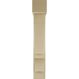 Ekena Millwork - BKTUR0554X26X34BOA05RCPR - Timberthane Faux Wood Balboa Style Bracket w/ Offset Brace, Block Ends, 5 1/2"W x 26"D x 34"H, Primed Tan