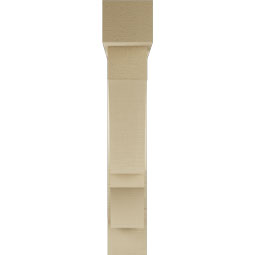 Ekena Millwork - BKTUR0554X28X32BOA05RCPR - Timberthane Faux Wood Balboa Style Bracket w/ Offset Brace, Block Ends, 5 1/2"W x 28"D x 32"H, Primed Tan