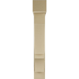Ekena Millwork - BKTUR0554X28X36BOA05RCPR - Timberthane Faux Wood Balboa Style Bracket w/ Offset Brace, Block Ends, 5 1/2"W x 28"D x 36"H, Primed Tan