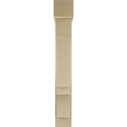 Ekena Millwork - BKTUR0554X28X40BOA05RCPR - Timberthane Faux Wood Balboa Style Bracket w/ Offset Brace, Block Ends, 5 1/2"W x 28"D x 40"H, Primed Tan