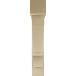Ekena Millwork - BKTUR0554X30X30BOA05RCPR - Timberthane Faux Wood Balboa Style Bracket w/ Offset Brace, Block Ends, 5 1/2"W x 30"D x 30"H, Primed Tan