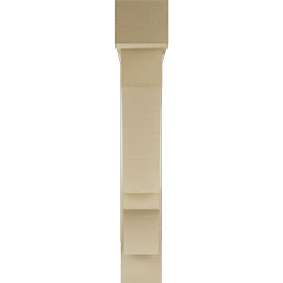 Ekena Millwork - BKTUR0554X30X34BOA05RCPR - Timberthane Faux Wood Balboa Style Bracket w/ Offset Brace, Block Ends, 5 1/2"W x 30"D x 34"H, Primed Tan