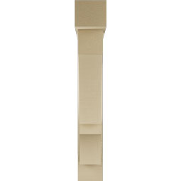 Ekena Millwork - BKTUR0554X30X36BOA05RCPR - Timberthane Faux Wood Balboa Style Bracket w/ Offset Brace, Block Ends, 5 1/2"W x 30"D x 36"H, Primed Tan