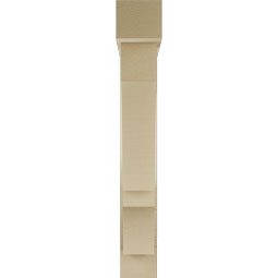 Ekena Millwork - BKTUR0554X30X38BOA05RCPR - Timberthane Faux Wood Balboa Style Bracket w/ Offset Brace, Block Ends, 5 1/2"W x 30"D x 38"H, Primed Tan