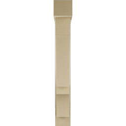 Ekena Millwork - BKTUR0554X30X42BOA05RCPR - Timberthane Faux Wood Balboa Style Bracket w/ Offset Brace, Block Ends, 5 1/2"W x 30"D x 42"H, Primed Tan