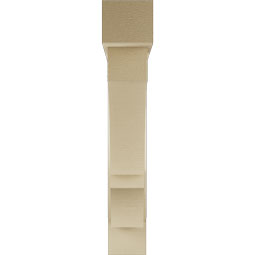 Ekena Millwork - BKTUR0554X32X32BOA05RCPR - Timberthane Faux Wood Balboa Style Bracket w/ Offset Brace, Block Ends, 5 1/2"W x 32"D x 32"H, Primed Tan