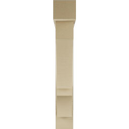 Ekena Millwork - BKTUR0554X32X36BOA05RCPR - Timberthane Faux Wood Balboa Style Bracket w/ Offset Brace, Block Ends, 5 1/2"W x 32"D x 36"H, Primed Tan