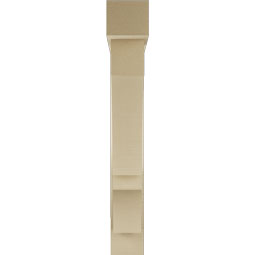 Ekena Millwork - BKTUR0554X32X38BOA05RCPR - Timberthane Faux Wood Balboa Style Bracket w/ Offset Brace, Block Ends, 5 1/2"W x 32"D x 38"H, Primed Tan
