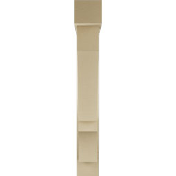 Ekena Millwork - BKTUR0554X32X40BOA05RCPR - Timberthane Faux Wood Balboa Style Bracket w/ Offset Brace, Block Ends, 5 1/2"W x 32"D x 40"H, Primed Tan