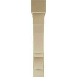 Ekena Millwork - BKTUR0554X34X34BOA05RCPR - Timberthane Faux Wood Balboa Style Bracket w/ Offset Brace, Block Ends, 5 1/2"W x 34"D x 34"H, Primed Tan
