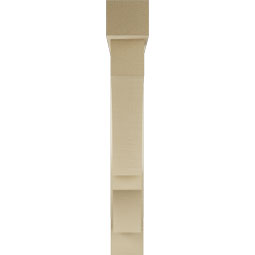 Ekena Millwork - BKTUR0554X34X38BOA05RCPR - Timberthane Faux Wood Balboa Style Bracket w/ Offset Brace, Block Ends, 5 1/2"W x 34"D x 38"H, Primed Tan