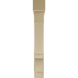 Ekena Millwork - BKTUR0554X34X40BOA05RCPR - Timberthane Faux Wood Balboa Style Bracket w/ Offset Brace, Block Ends, 5 1/2"W x 34"D x 40"H, Primed Tan